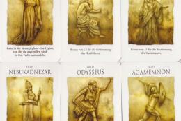Karty obecných hrdinů: Helena Trojská+Archimédes+Šalomoun+Nabukadnézar+Odysseus+Agamemnón
