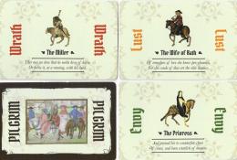 Karty poutníků s ukázkou rubu