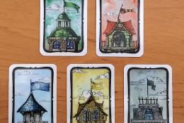 Karty s věžemi všech pěti barev