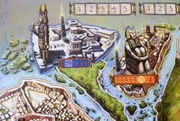 Hrací plán - varianta pro 5 hráčů - detail delty Nilu
