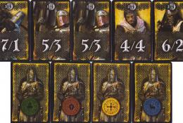 Karty templářů - pro každého hráče 5 (dole rub)