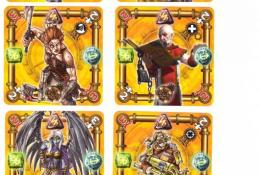 Ukázka karet postav oranžového hráče