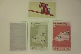 Karty provincií, vlevo bluffovací karta