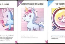 Ukážka magic, basic unicorn a magic unicorn kariet