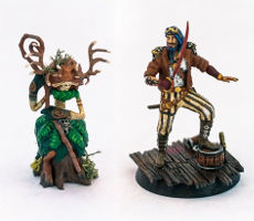 Nabarvené figurky Elseviry a Calmarona z Ultimátní edice hry
