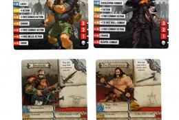 Srovnání karet hrdinů - Zombicide 2nd Edition vs Zombicide: Zelená horda (Kickstarter edice)