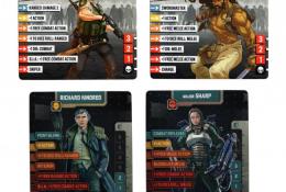 Srovnání karet hrdinů - Zombicide 2nd Edition vs Zombicide: Invader (Kickstarter edice)
