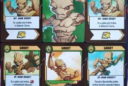 Ukázka karet hrdinů Groot