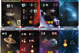 Porovnání letových karet: nahoře 1. vydání hry, dole 2. vydání