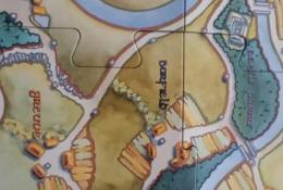 Detail herného plánu (názvy panstiev otočené smerom k hráčovi sediacemu na danom okraji mapy))