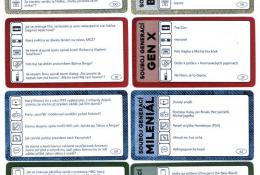 Vědomostní karty - vlevo líc s otázkami, vpravo rub s odpověďmi