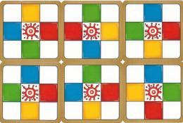 Výběr z celkem 54 karet se zadáním (čtyři barvy ve stanoveném uspořádání)