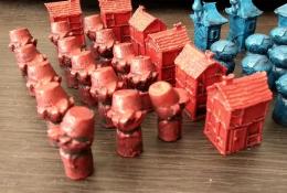 Moje homemade figurky pro červeného hráče (modely z thingiverse.com) 