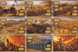 Bojové karty (prvních 6) + speciální bojové karty speciální + rub (vpravo dole)