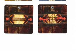 1. řada - karty bourání zdí, 2. řada oboustranné karty otevřená/zavřená padací mříž