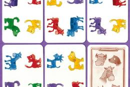 Výběr z celkem 25 karet se čtyřmi zvířaty + rubová strana