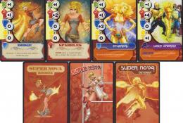 Power cards: Super Nova. První 2 rookie level, druhé 2 veteran level, dole ruby dle levelu