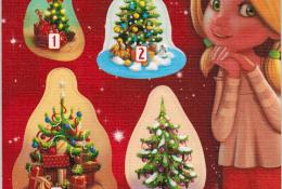 Plato s žetony vánočních stromků