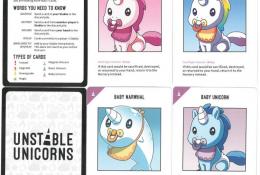 FAQ karta, ukážka kariet Baby Unicornov
