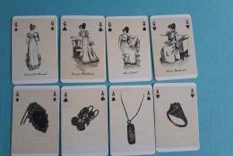 Dámy a ich šperky, správny hráč má zálusk na všetky (postavy na kartách sú z románov Jane Austen)