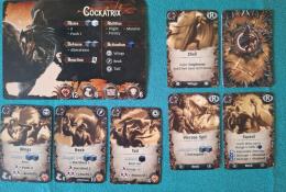 ukázka karty bosse včetně aktivačních karet a karet reakcí