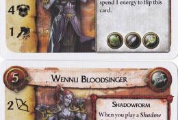 Wennu Bloodsinger - ukázka karet hrdiny