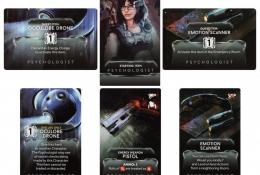 Character Starting Items cards + Character Quest Items cards - Psychologist