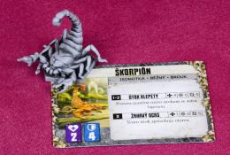 Škorpión (ukázka nepřítele s jeho kartou)