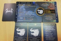 Deska modrého hráče na začátku hry (Boar Clan)